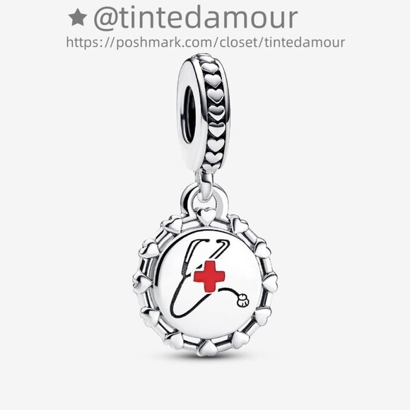 Pandora Stethoscope Engravable Dangle Charm - Picture 1 of 3